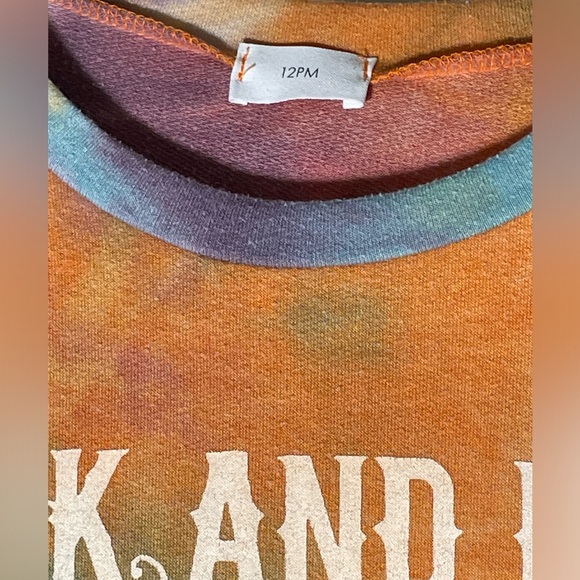 Women's Rock and Roll” tie dye Sunkist graphic print T-Shirt by 12PM Size XL - Picture 3 of 3